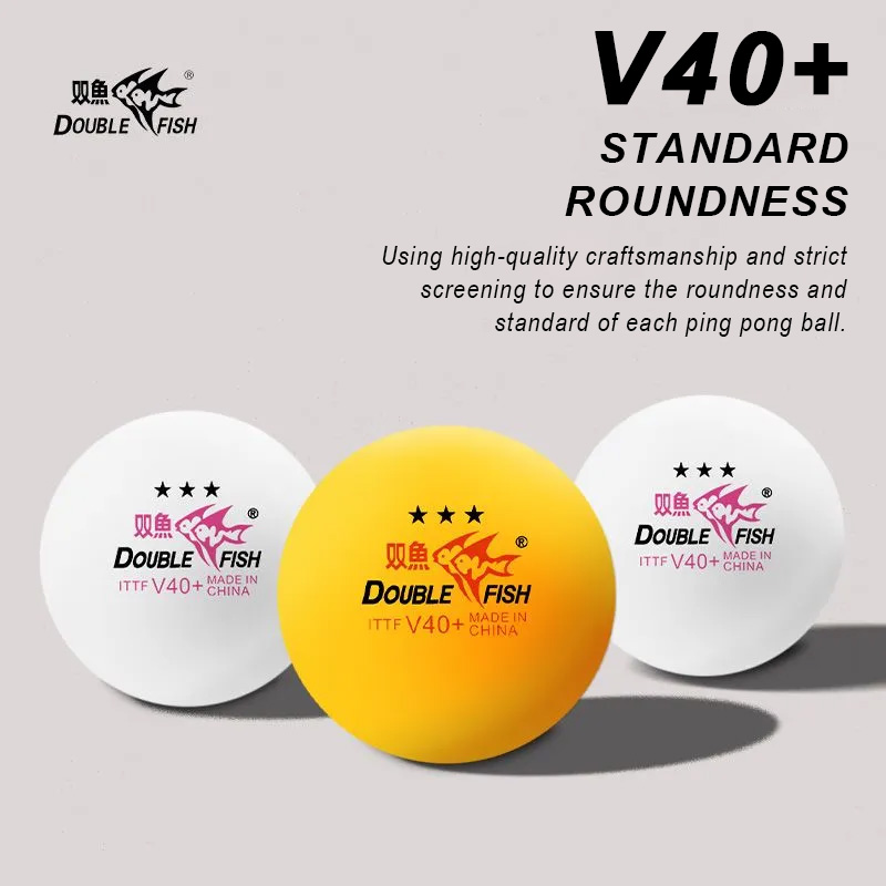 Table Tennis Video Game - DOUBLE FISH 3 Yıldızlı V40+ 30/50/100