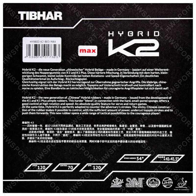 TIBHAR hibrid K2 masa tenisi k - Table Tennis Hybrid Rubbers incelemesi ve fiyatı